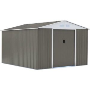 Metall-Gartenhaus „Dallas“ – 15,16 m² – Taupe