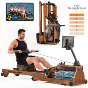Faltbarer Wasser-Ruderer – ADVAMSOLER – 15 l – 6 Markierungen – Bluetooth – Kinomap-Konnektivität – LCD-Bildschirm – FSC-zertifiziertes Massivholz aus Eiche