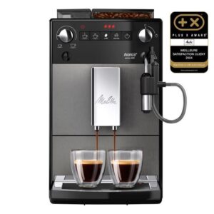 Kaffeemaschine – MELITTA – Avanza F270-100 – 1,5-Liter-Wassertank – 250-g-Bohnenbehälter – 1450 W – Titangrau