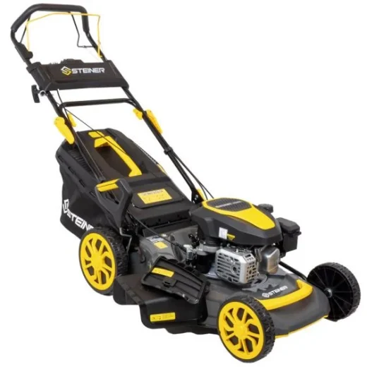 4-in-1 Benzin-Rasenmäher mit Eigenantrieb und Mulchfunktion, 51 cm Schnittbreite, 4 PS, 170 cm³ Motor – Elektrostarter – STEINER